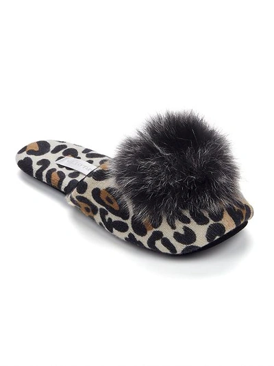 Shop Arlotta Cashmere Slide Slippers In Leopard