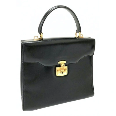 Pre-owned Gucci Leather Handbag In Black