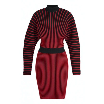 Pre-owned Louis Vuitton Wool Mini Dress In Red