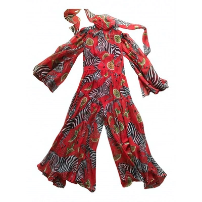 Pre-owned Dolce & Gabbana Red Silk Jumpsuit