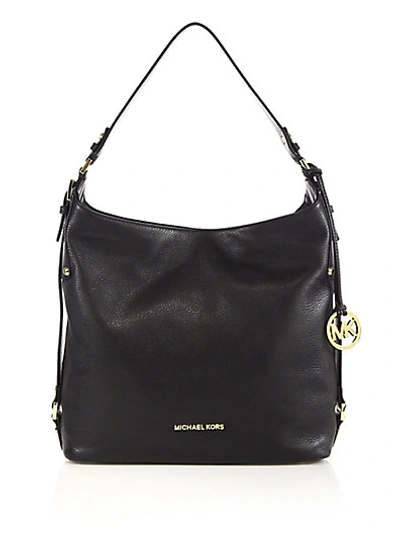 Michael Michael Kors Large Leather Hobo Bag In Black