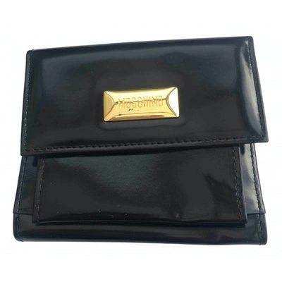 Pre-owned Moschino Black Patent Leather Purses, Wallet & Cases