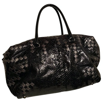 Pre-owned Bottega Veneta Black Python Handbag
