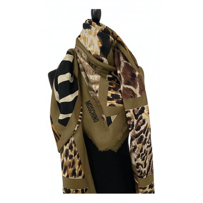 Pre-owned Moschino Khaki Wool Scarf