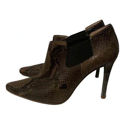 Pre-owned Fred Brown Python Ankle Boots
