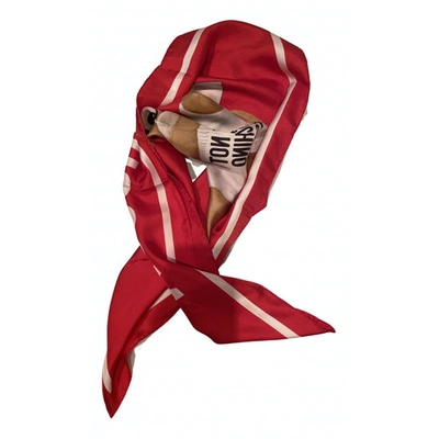 Pre-owned Moschino Red Silk Scarf