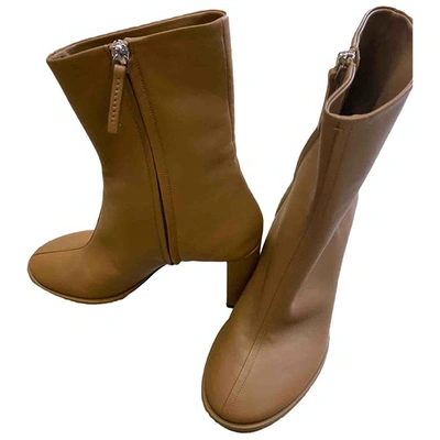 Pre-owned The Row Beige Leather Ankle Boots