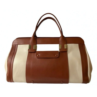 Pre-owned Chloé Alice Leather Bag In Ecru