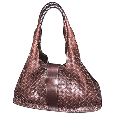 Pre-owned Bottega Veneta Veneta Leather Handbag In Brown