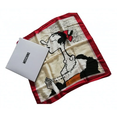 Pre-owned Moschino Red Silk Silk Handkerchief