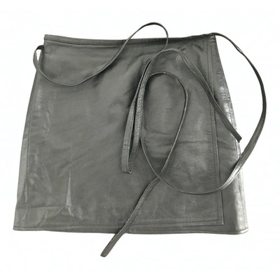 Pre-owned Benetton Black Leather Skirt