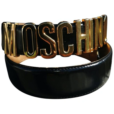 Pre-owned Moschino Black Patent Leather Belt