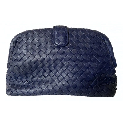Pre-owned Bottega Veneta Blue Leather Clutch Bag