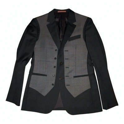 Pre-owned Moschino Wool Jacket In Grey