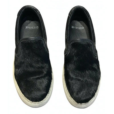 Pre-owned Diemme Pony-style Calfskin Trainers In Black