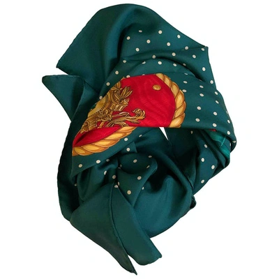 Pre-owned Moschino Green Silk Scarf