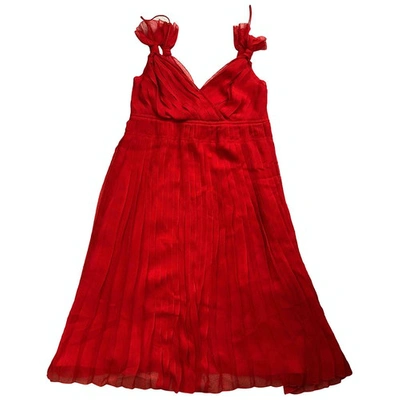 Pre-owned Club Monaco Silk Mid-length Dress In Red