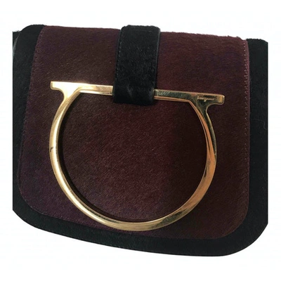 Pre-owned Ferragamo Sofia Black Pony-style Calfskin Handbag
