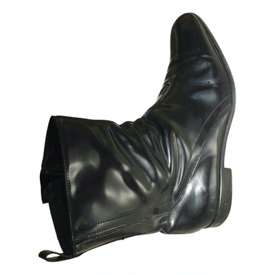 Pre-owned Versace Black Patent Leather Boots