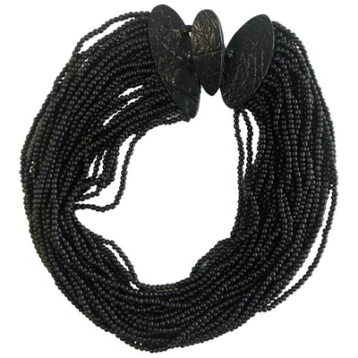 Pre-owned Monies Black Wood Necklace