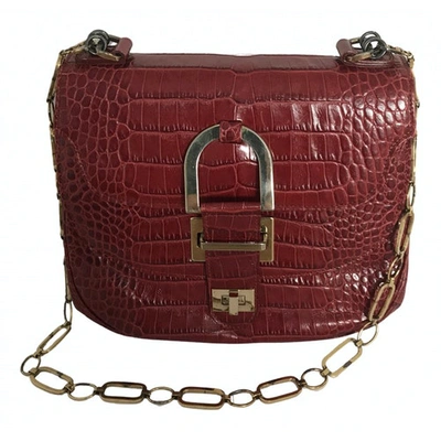 Pre-owned Oscar De La Renta Red Leather Handbag