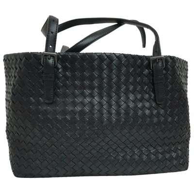 Pre-owned Bottega Veneta Fourre-tout Leather Handbag In Black