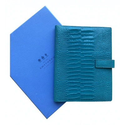 Pre-owned Smythson Blue Leather Purses, Wallet & Cases