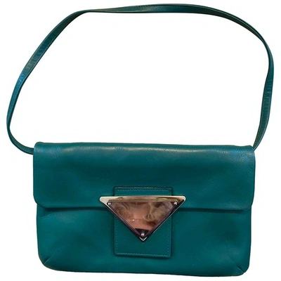 Pre-owned Sara Battaglia Green Leather Clutch Bag