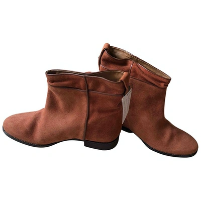 Pre-owned Hoss Intropia Camel Suede Ankle Boots