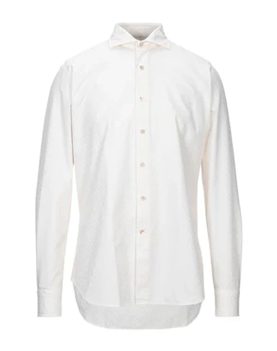 Shop Alessandro Gherardi Man Shirt Ivory Size 16 Cotton In White
