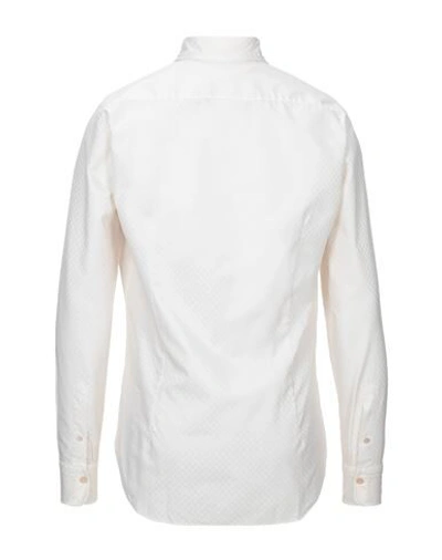 Shop Alessandro Gherardi Man Shirt Ivory Size 16 Cotton In White
