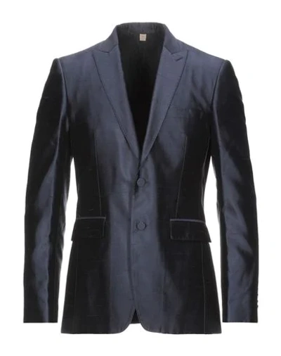 Shop Burberry Suit Jackets In Dark Blue