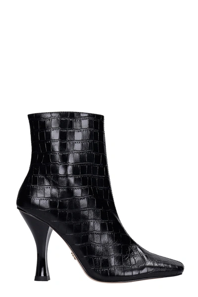 Shop Kurt Geiger High Heels Ankle Boots In Black Leather