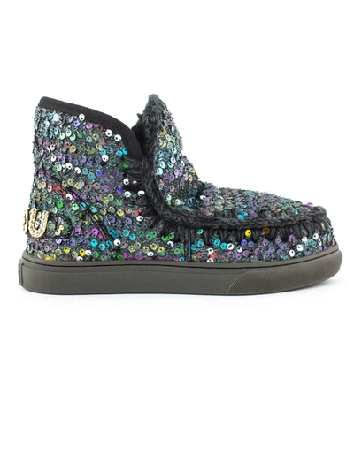 Shop Mou Eskimo Sneaker In Mixed Sequins In Multicolor