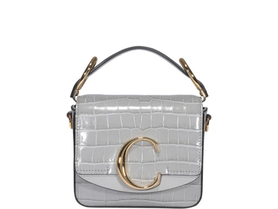 Shop Chloé Chloe C Mini Bag In Grey