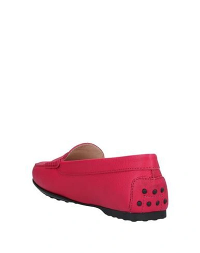 Shop Tod's Woman Loafers Fuchsia Size 8 Leather In Pink