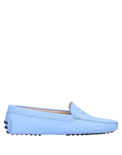 Shop Tod's Loafers In Sky Blue