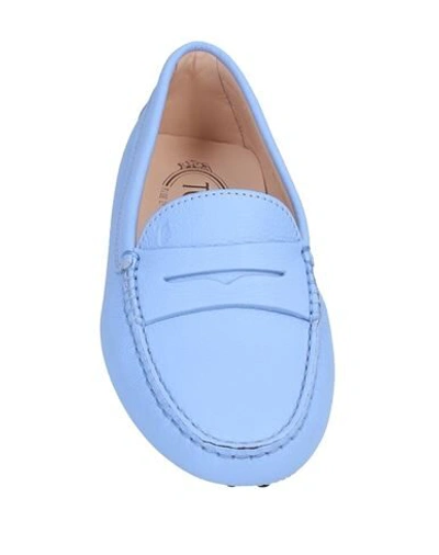 Shop Tod's Loafers In Sky Blue