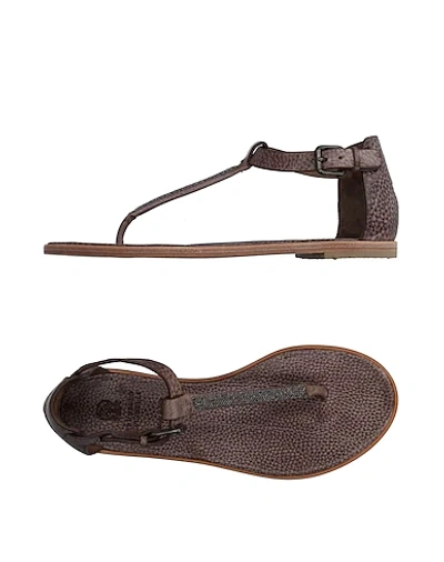 Shop Brunello Cucinelli Toe Strap Sandals In Khaki