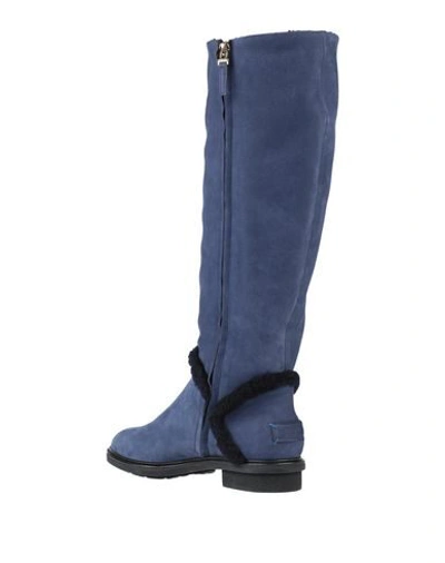 Shop Fendi Knee Boots In Dark Blue