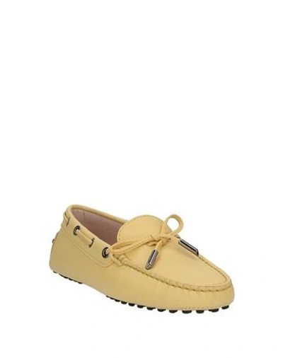 Shop Tod's Woman Loafers Light Yellow Size 7 Leather