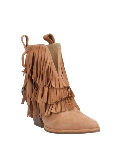 Sergio Rossi Ankle Boots In Camel