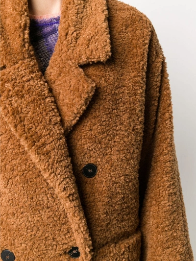 Shop Forte Forte Shearling Coat In Brown