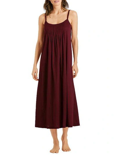 Shop Hanro Juliet Knit Gown In Berry Red