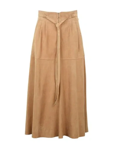 Shop Polo Ralph Lauren 3/4 Length Skirts In Camel