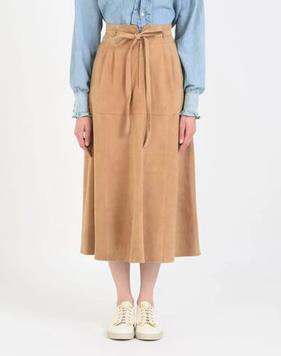 Shop Polo Ralph Lauren 3/4 Length Skirts In Camel
