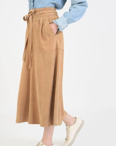 Shop Polo Ralph Lauren 3/4 Length Skirts In Camel