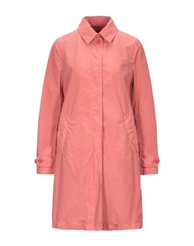 Shop Aspesi Overcoats In Salmon Pink