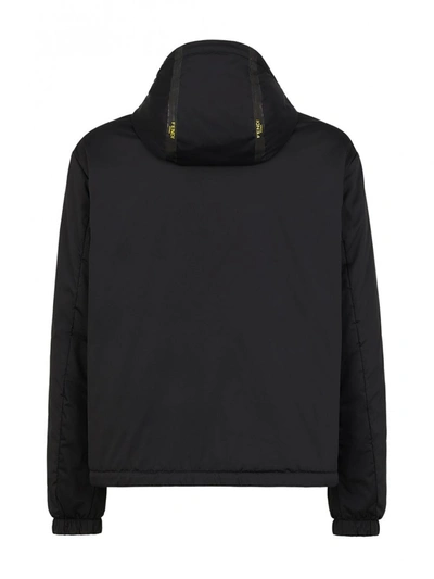 Shop Fendi Logo Print Jacket In Black