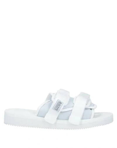 Shop Suicoke Man Sandals White Size 11 Textile Fibers